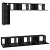 vidaXL TV Cabinet Set Wall-mounted 6 pcs Black Oak Engineered Wood
