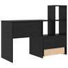 vidaXL Desk with Shelf Black Oak 131.5 x 50 x 106.5 cm Engineered Wood