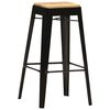 vidaXL Bar Stools 4 pcs Black Solid Mango Wood