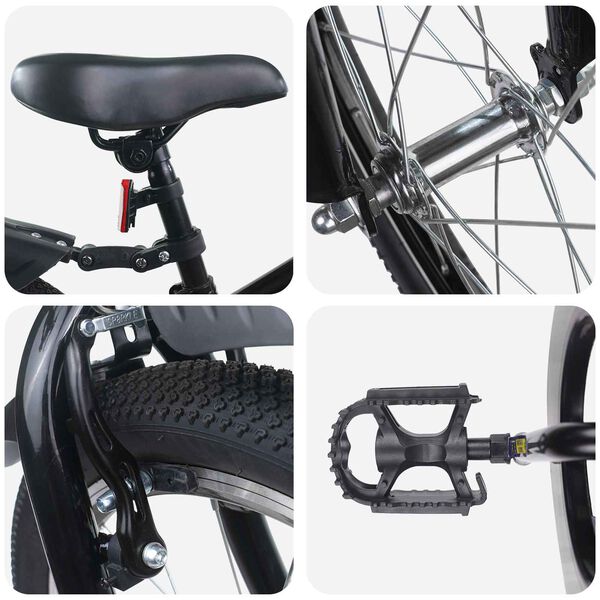 vidaXL Kids Bike 22'' for 7-12 Years Old Black