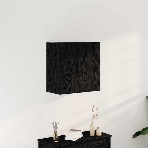 vidaXL Wall-mounted Cabinet Black Oak 60 x 31 x 60 cm Engineered Wood
