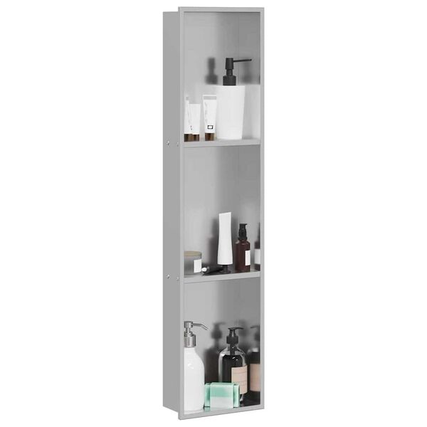 vidaXL Shower Niche Silver 90 x 20 x 9.5 cm Stainless Steel
