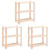 vidaXL 3-Tier Storage Racks 3 pcs 80x38x90 cm Solid Pinewood 150 kg