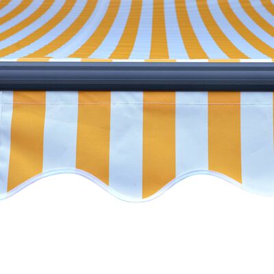 vidaXL Manual Retractable Awning with LED 400x300 cm Yellow and White