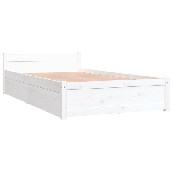 vidaXL Bed Frame without Mattress with Drawers White 90x200 cm (815030+814985)