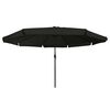 vidaXL Garden Parasol Black 395 x 395 x 245 cm Polyester and Steel
