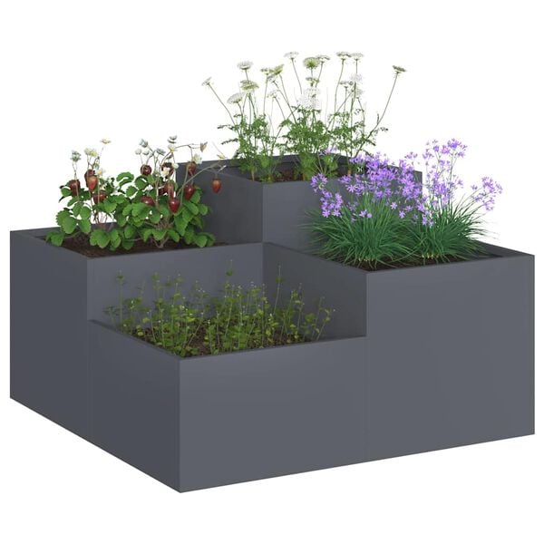 vidaXL Garden Planter Anthracite 80 x 80 x 48 cm Steel