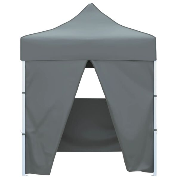vidaXL Professional Folding Party Tent with 4 Sidewalls 2x2 m Steel Anthracite