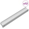 vidaXL Handle Plain 12 pcs Silver 105.7 x 7.4 x 15.5 mm Aluminium