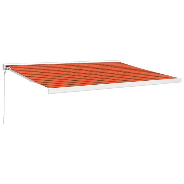 vidaXL Retractable Awning Orange and Brown 4x3 m Fabric and Aluminium