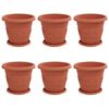 vidaXL Plant Pots 6 pcs Brick Red &Oslash; 26 x 21.5 cm Plastic