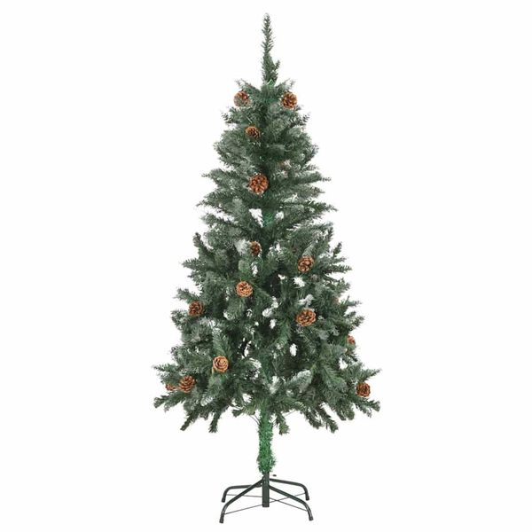 vidaXL Artificial Pre-lit Christmas Tree with Ball Set&Pine Cones 150 cm