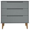vidaXL Drawer Cabinet MOLDE Grey 80x40x80 cm Solid Wood Pine