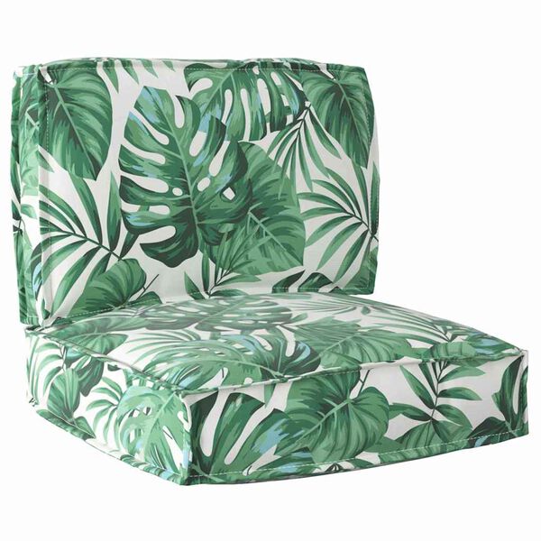 vidaXL Pallet Cushion Set Floral 2 pcs Leaf pattern 60 x 60 x 12 cm
