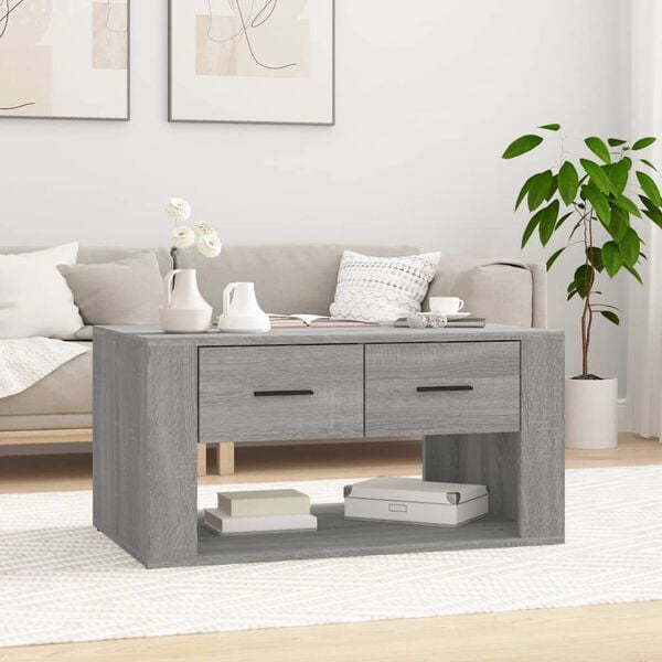 vidaXL Coffee Table Grey Sonoma 80x50x40 cm Engineered Wood