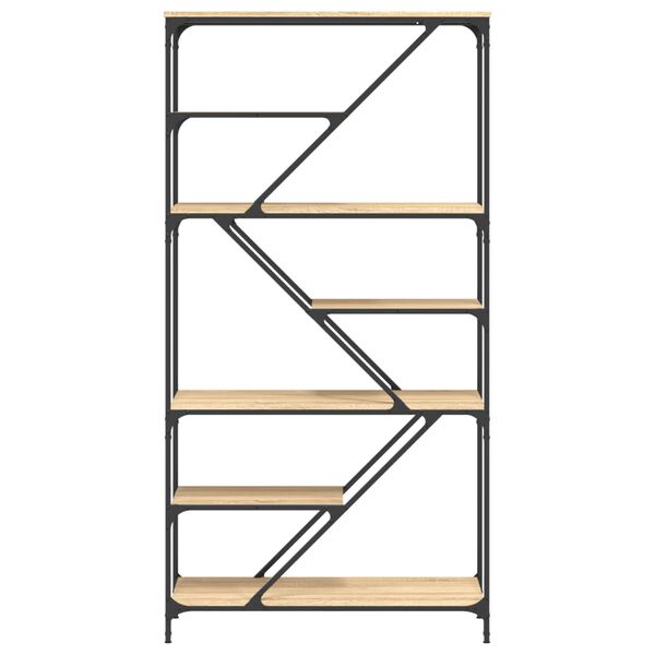 vidaXL Bookshelf Sonoma Oak 91x36x176 cm Engineered Wood and Steel