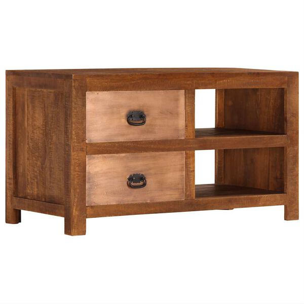vidaXL Coffee Table with 2 Drawers 90x40x50 cm Solid Mango Wood