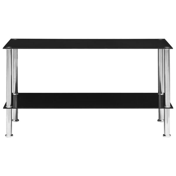 vidaXL Coffee Table Black 110x43x60 cm Tempered Glass