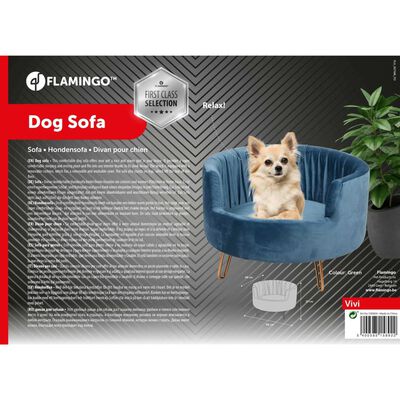 FLAMINGO Dog Sofa VI Petrol Blue 48x48x33 cm