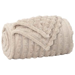 vidaXL Throw Blanket Beige 150 x 130 cm Fleece