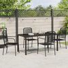 vidaXL Garden Dining Set 5 pcs Black Powder-Coated Steel