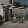 vidaXL Manual Retractable Awning with LED Burgundy 500x350 cm