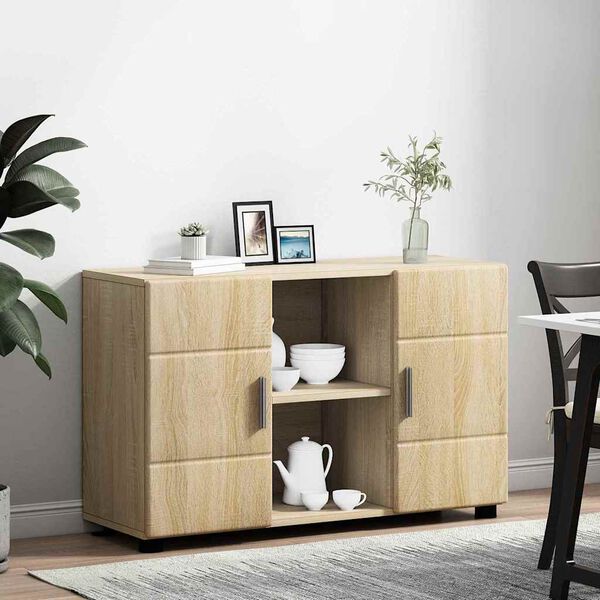 vidaXL Sideboard Sonoma Oak 88.5 x 30.5 x 55.5 cm Engineered Wood