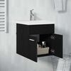 vidaXL Sink cabinet Black Oak 41 x 38.5 x 46 cm Engineered Wood