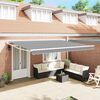 vidaXL Retractable Awning White 500 x 300 cm Aluminium