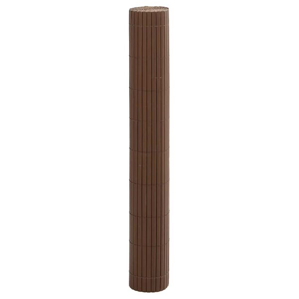 vidaXL Garden Fence Double-Sided Brown 1.8x5 m PVC