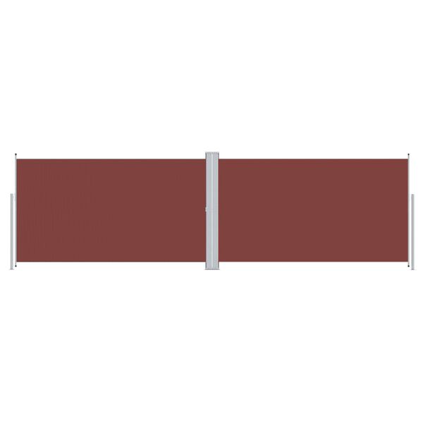 vidaXL Retractable Side Awning Brown 160x600 cm