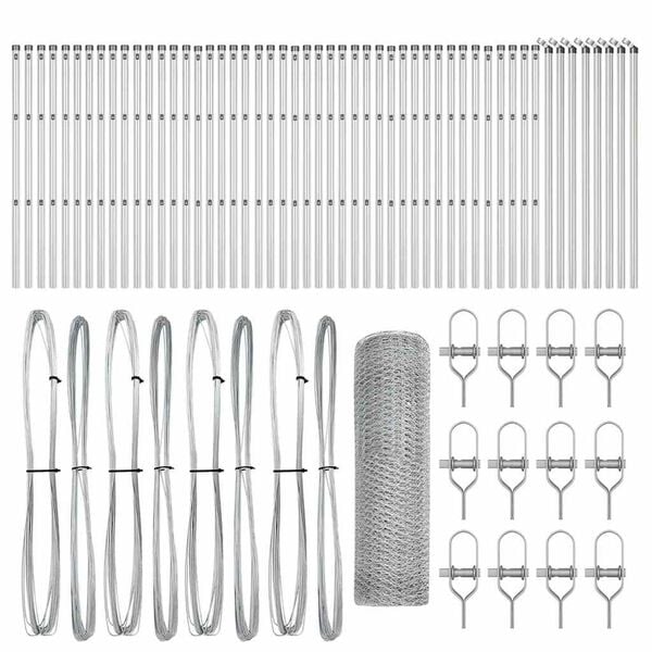 vidaXL Fence Post Silver 100 x 0.5 m (13 mm mesh) Steel