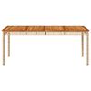 vidaXL Garden Table Beige 180x90x75 cm Poly Rattan Acacia Wood