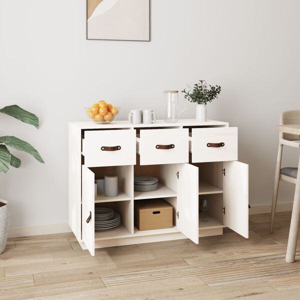 vidaXL Sideboard White 100x40x75 cm Solid Wood Pine