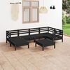 vidaXL 7 Piece Garden Lounge Set Solid Wood Pine Black
