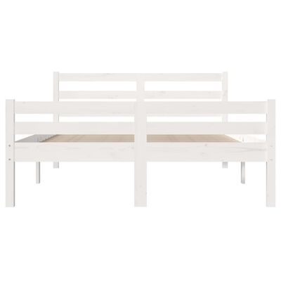 vidaXL Bed Frame White Solid Wood 160x200 cm