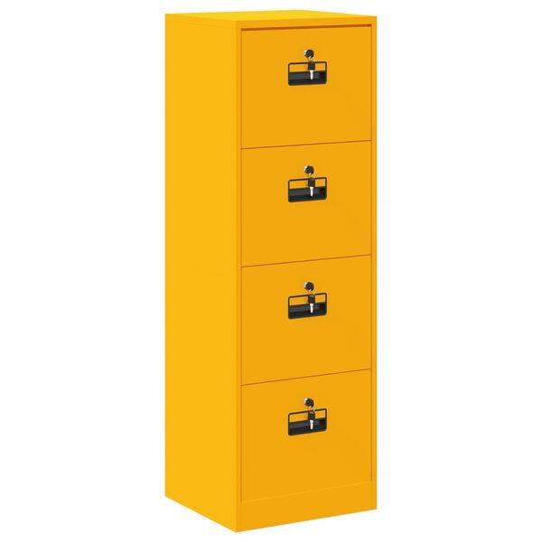vidaXL File Cabinet with Drawer Mustard Yellow 45.5 x 42 x 139 cm