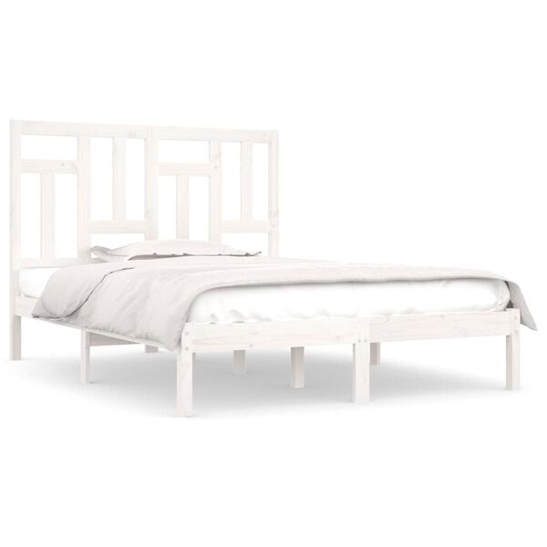 vidaXL Bed Frame without Mattress White 140x200 cm Solid Wood Pine