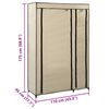 vidaXL Folding Wardrobe Cream 110x45x175 cm Fabric