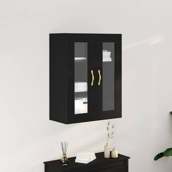 vidaXL Wall Cabinet Black Oak 69.5 x 34 x 90 cm Engineered Wood