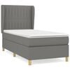 vidaXL Box Spring Bed with Mattress Dark Grey 90x190 cm Fabric