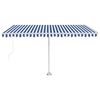 vidaXL Freestanding Manual Retractable Awning 400x300 cm Blue/White