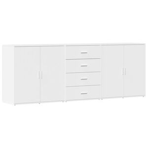 vidaXL Sideboards 3 pcs White Engineered Wood