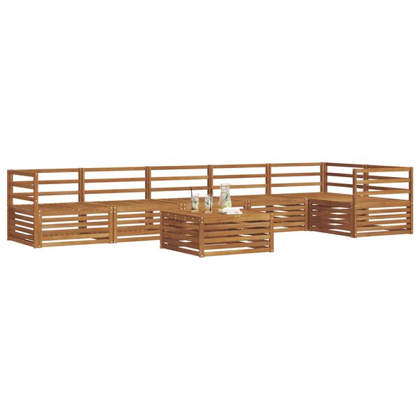 vidaXL Outdoor Sofa Set 7 pcs Natural Solid Acacia Wood