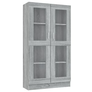 vidaXL Vitrine Cabinet Grey Sonoma 82.5x30.5x150 cm Engineered Wood
