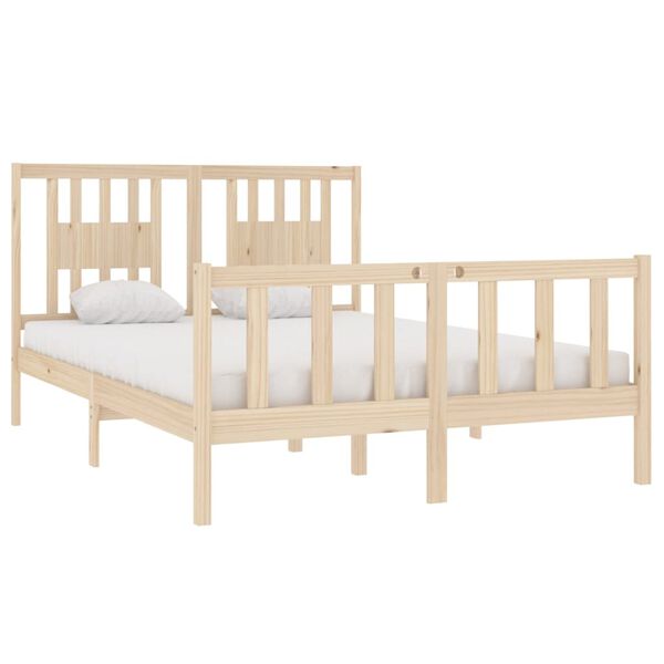 vidaXL Bed Frame without Mattress 135x190 cm Double Solid Wood