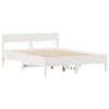 vidaXL Bed Frame without Mattress White 120x190 cm Small Double Solid Wood Pine