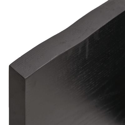 vidaXL Table Top Dark Brown 120x40x(2-4) cm Treated Solid Wood Live Edge