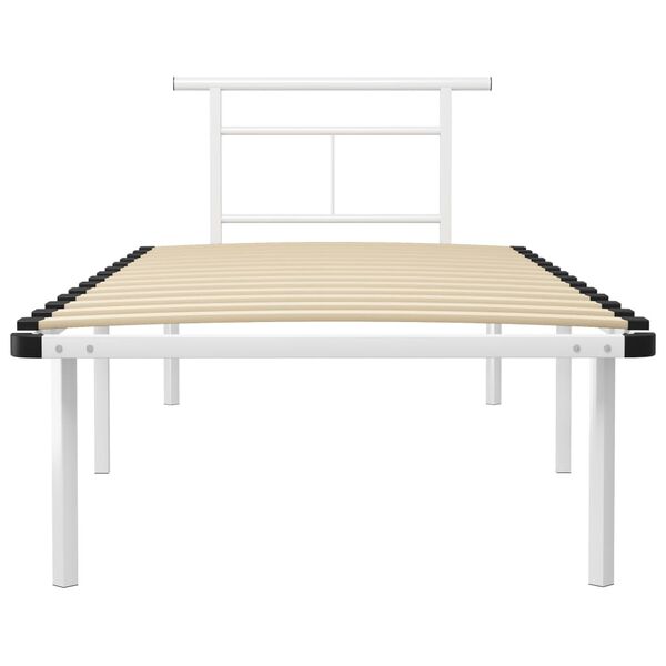 vidaXL Bed Frame without Mattress without Mattress White Metal 90x200cm