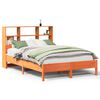 vidaXL Bookcase Bed without Mattress Wax Brown 135x190 cm Double Solid Wood Pine